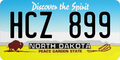 ND license plate HCZ899