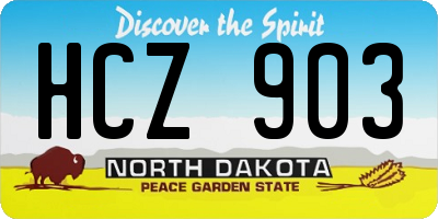 ND license plate HCZ903