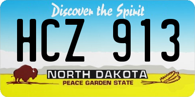 ND license plate HCZ913