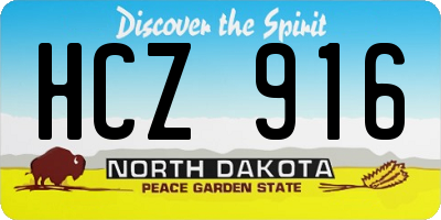 ND license plate HCZ916