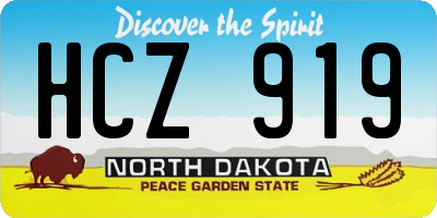 ND license plate HCZ919