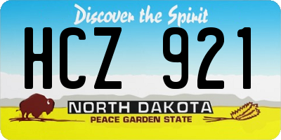 ND license plate HCZ921