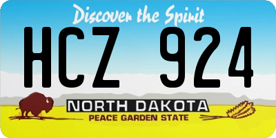 ND license plate HCZ924