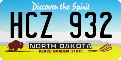 ND license plate HCZ932