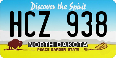 ND license plate HCZ938