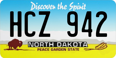 ND license plate HCZ942
