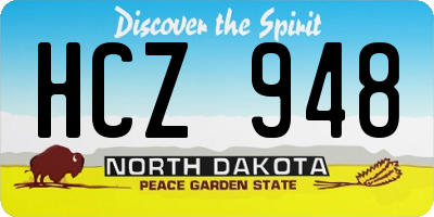 ND license plate HCZ948