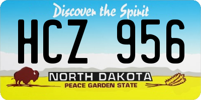ND license plate HCZ956