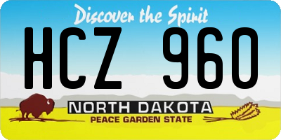 ND license plate HCZ960