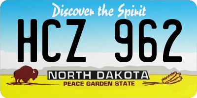 ND license plate HCZ962