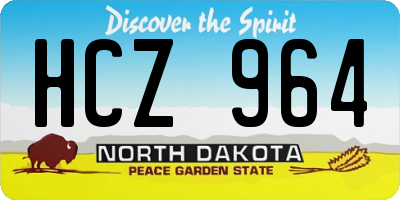 ND license plate HCZ964