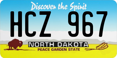 ND license plate HCZ967