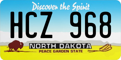 ND license plate HCZ968