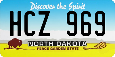 ND license plate HCZ969
