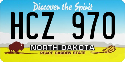 ND license plate HCZ970