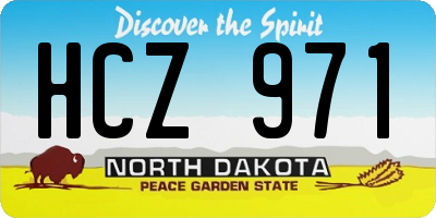ND license plate HCZ971