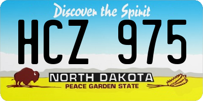 ND license plate HCZ975