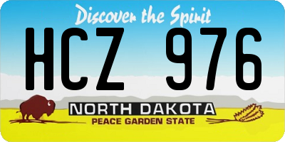 ND license plate HCZ976