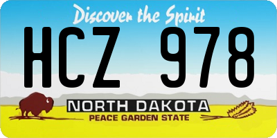ND license plate HCZ978