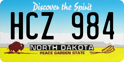 ND license plate HCZ984
