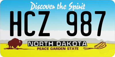 ND license plate HCZ987