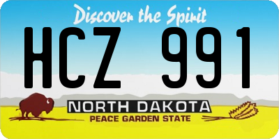 ND license plate HCZ991