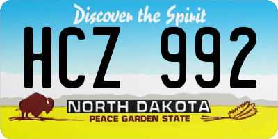 ND license plate HCZ992