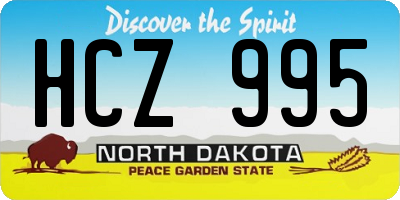 ND license plate HCZ995