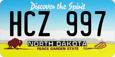 ND license plate HCZ997