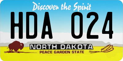 ND license plate HDA024