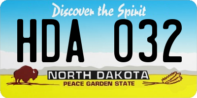 ND license plate HDA032
