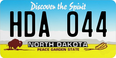 ND license plate HDA044
