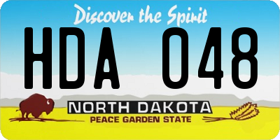 ND license plate HDA048