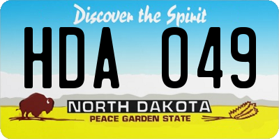 ND license plate HDA049
