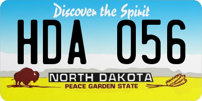 ND license plate HDA056
