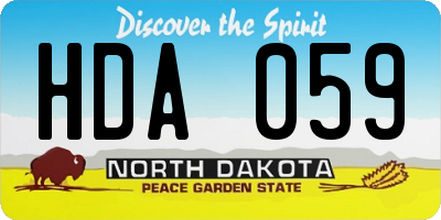 ND license plate HDA059