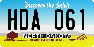ND license plate HDA061