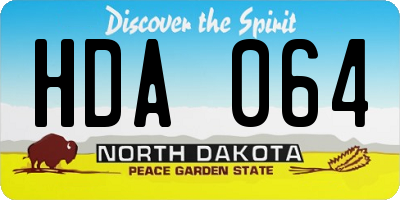 ND license plate HDA064