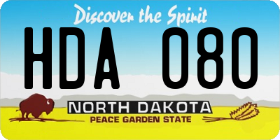 ND license plate HDA080