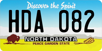ND license plate HDA082