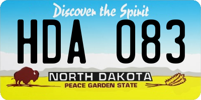ND license plate HDA083
