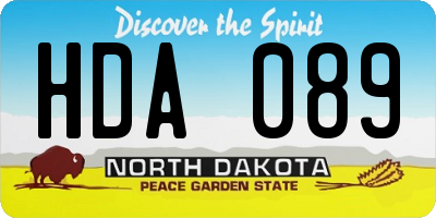 ND license plate HDA089