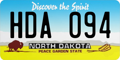 ND license plate HDA094