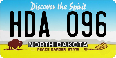 ND license plate HDA096