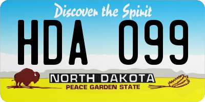ND license plate HDA099
