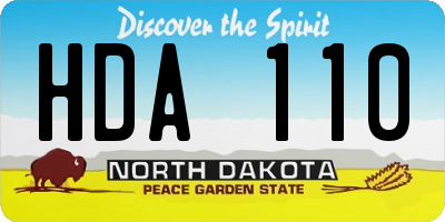 ND license plate HDA110
