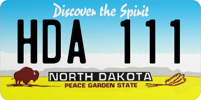 ND license plate HDA111