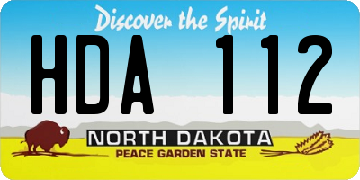 ND license plate HDA112
