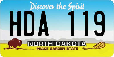 ND license plate HDA119
