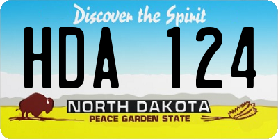 ND license plate HDA124